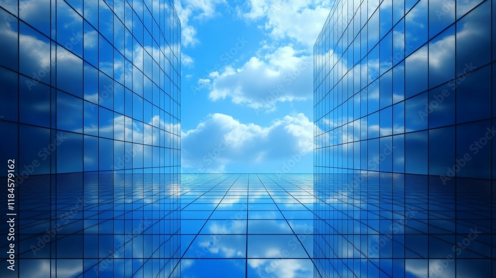 Modern Skyscraper Reflecting Clouds Modern Skyscraper Reflecting Clouds
