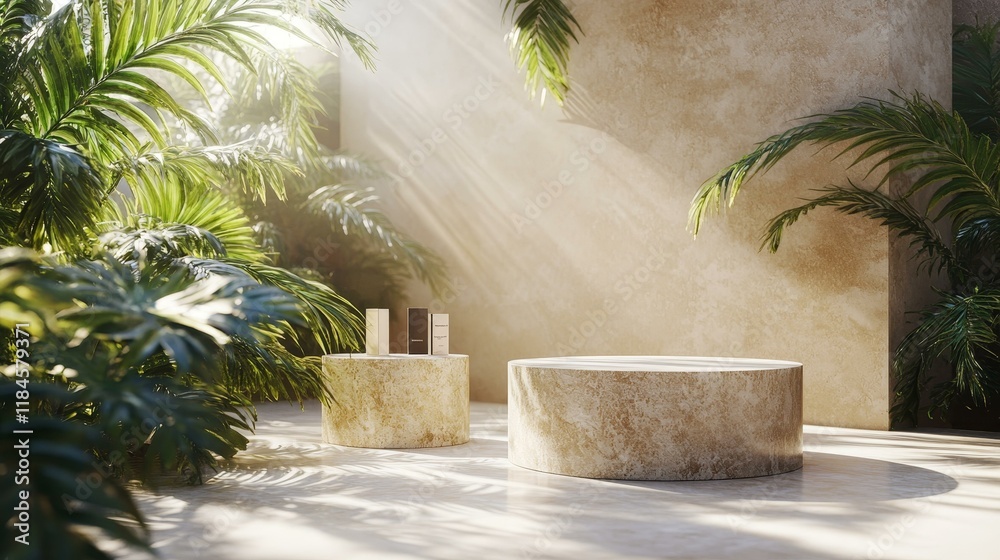 Obraz premium Elegant Tropical Product Showcase