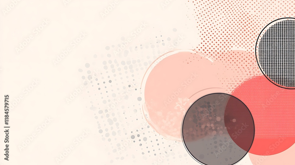 Obraz premium Abstract Art Featuring Overlapping Circles and Dots