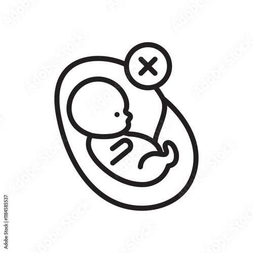 Abortion of fetus icon Simple thin outline
