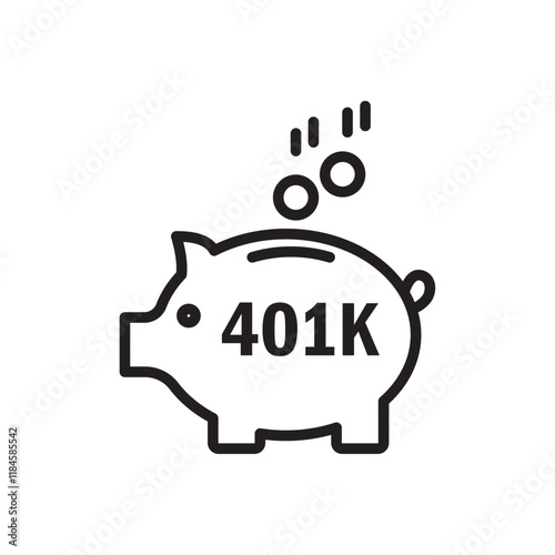 401k retirement savings icon Simple thin outline