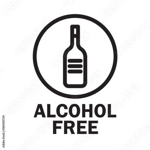 Alcohol free icon Simple thin outline