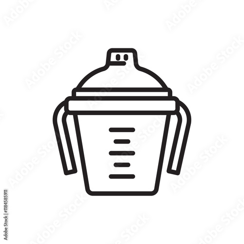 baby sippy icon Simple thin outline