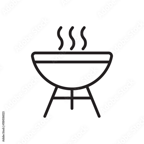 Barbecue grill icon Simple thin outline