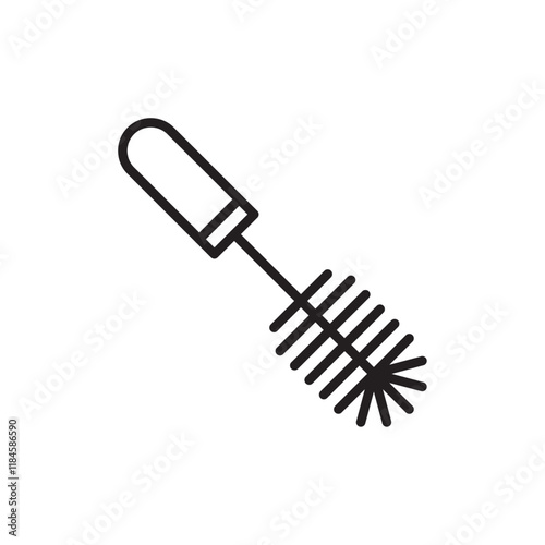 Bottle sweeper cleaning brush icon Simple thin outline
