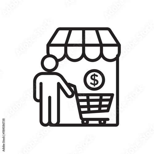 Buyer, shopper icon Simple thin outline