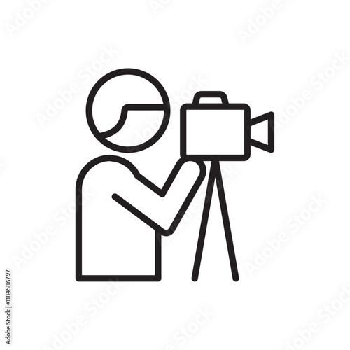 Cameraman icon Simple thin outline