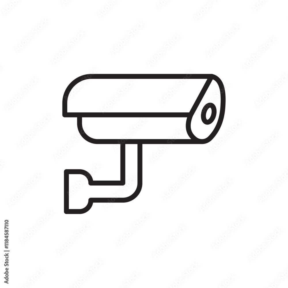 CCTV camera icon Simple thin outline CCTV camera icon Simple thin outline