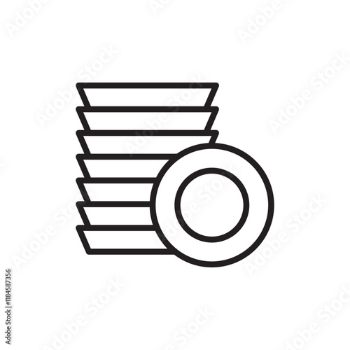 Clean stack plates icon Simple thin outline