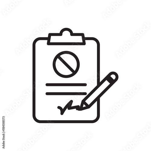 Document petition icon Simple thin outline