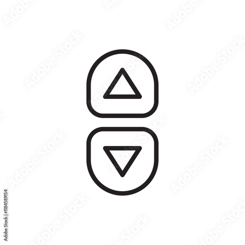 Free Download Elevator, lift button icon Simple thin outline - GFXLoad