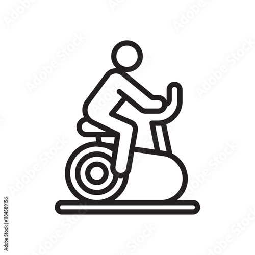 Elliptical bike icon Simple thin outline