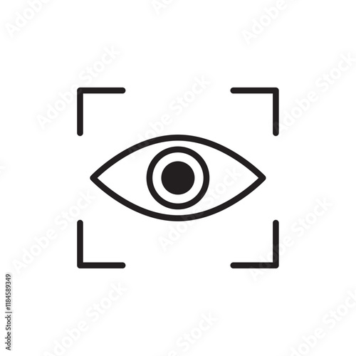 Eye scanner icon Simple thin outline