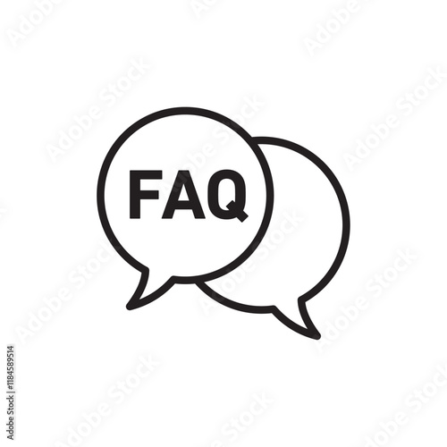 FAQ icon Simple thin outline