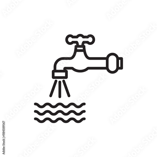 Faucet tap water icon Simple thin outline