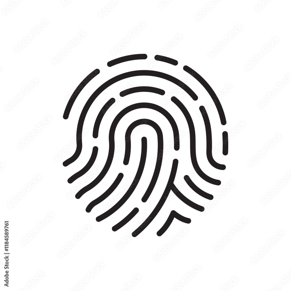 Fingerprint Icon Simple thin outline Fingerprint Icon Simple thin outline