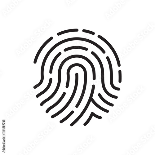 Fingerprint Icon Simple thin outline