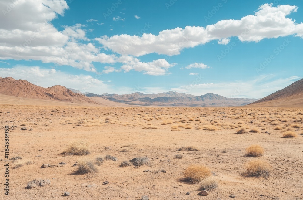 A desert landscape with a clear blue sky A desert landscape with a clear blue sky