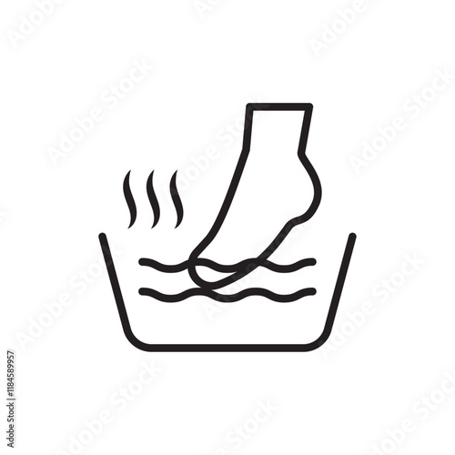 Foot Soak icon Simple thin outline