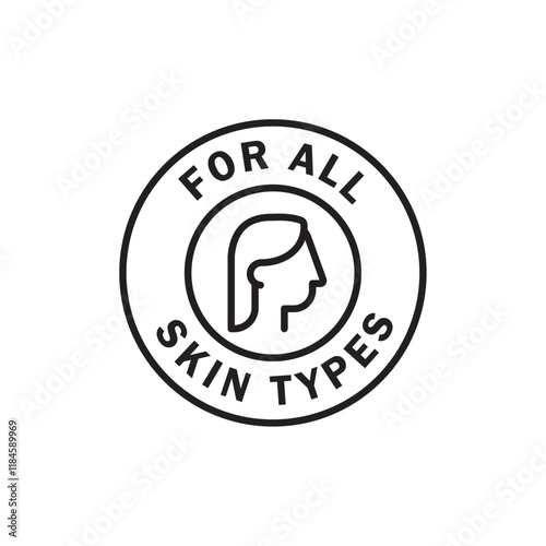 for all skin types icon Simple thin outline