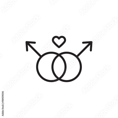Gay icon Simple thin outline