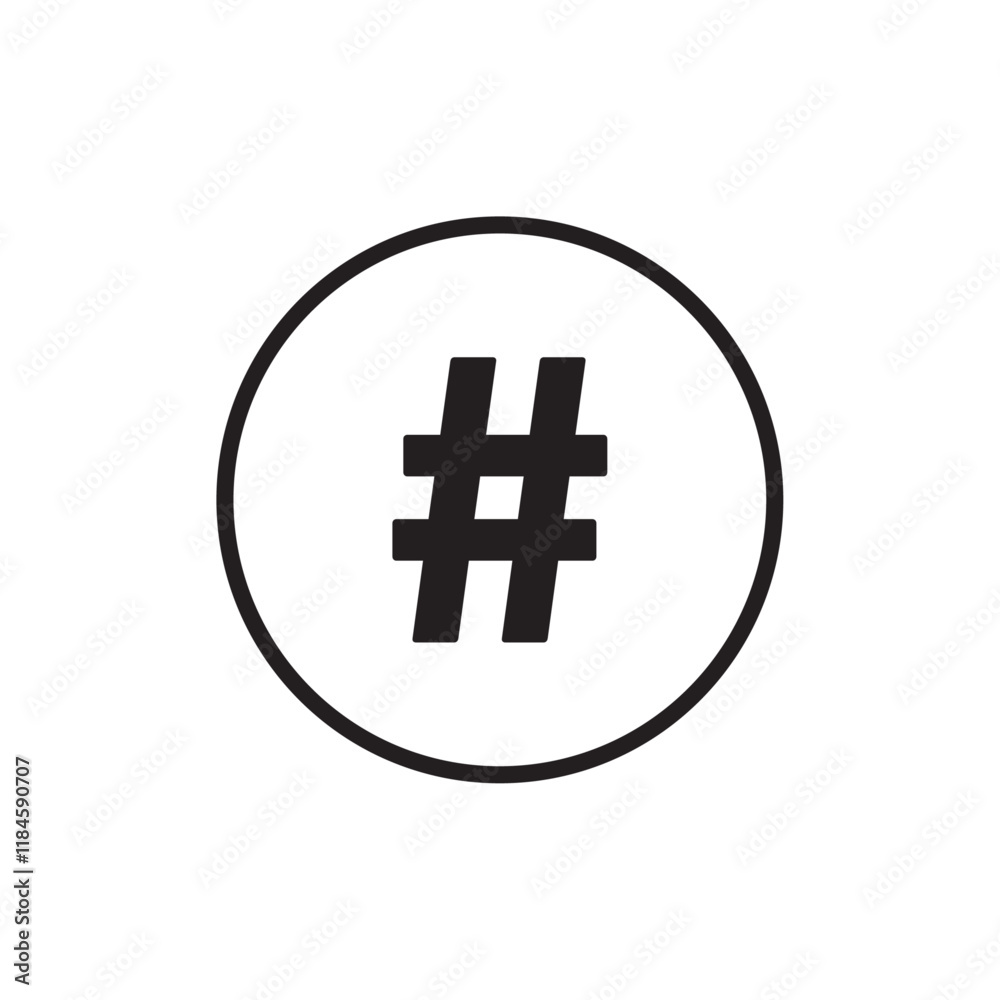 Obraz premium Hastag icon Simple thin outline
