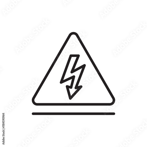 High voltage icon Simple thin outline