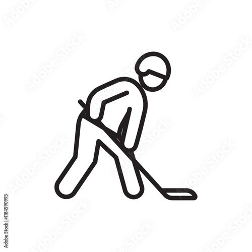 Hockey player icon Simple thin outline