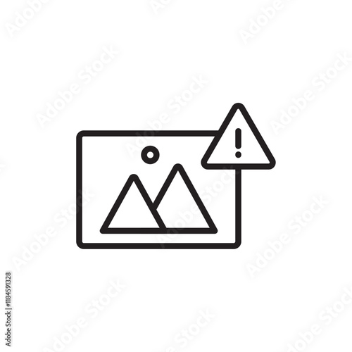 Image Error icon Simple thin outline