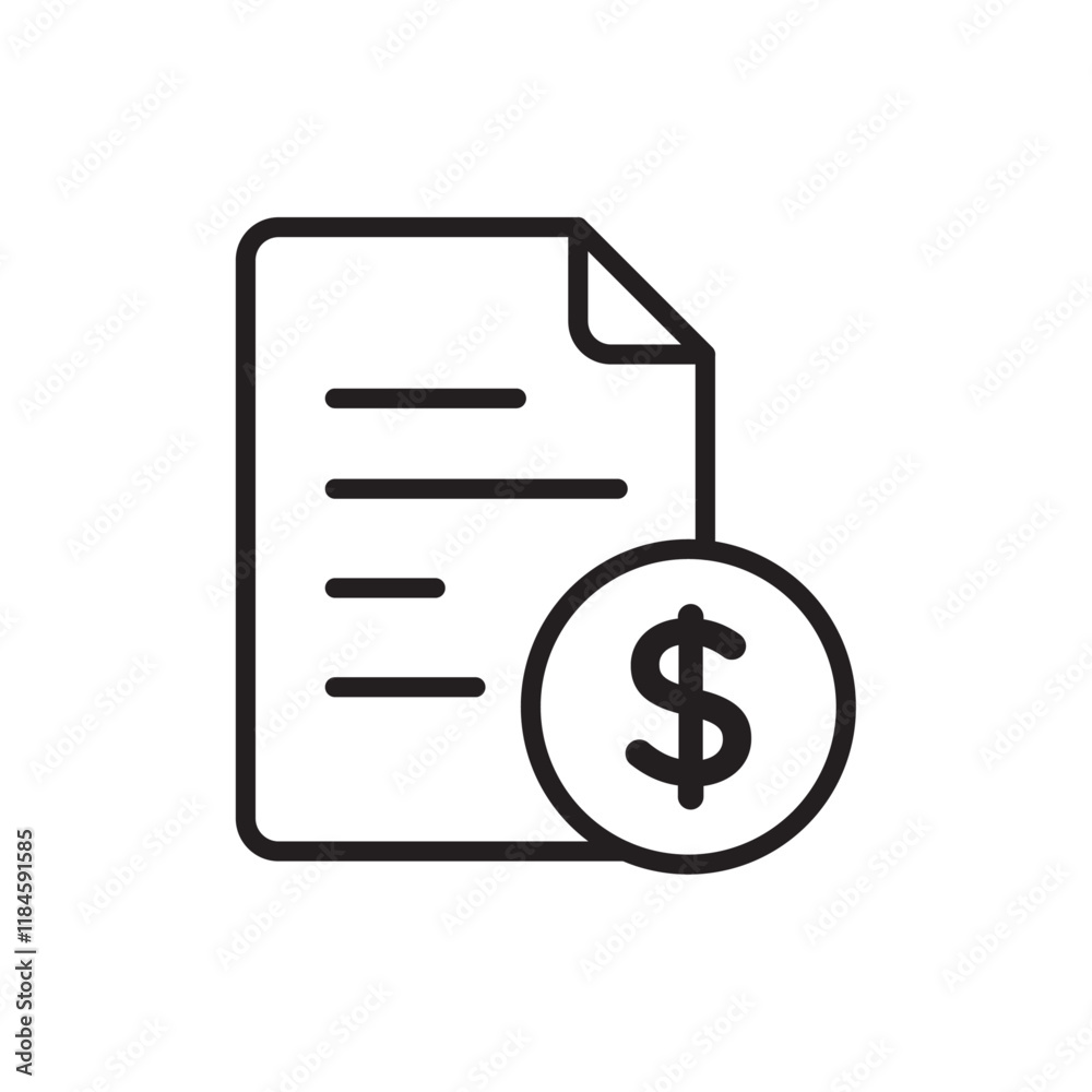 Invoice document icon Simple thin outline Invoice document icon Simple thin outline