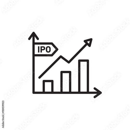 IPO Initial public offering icon Simple thin outline