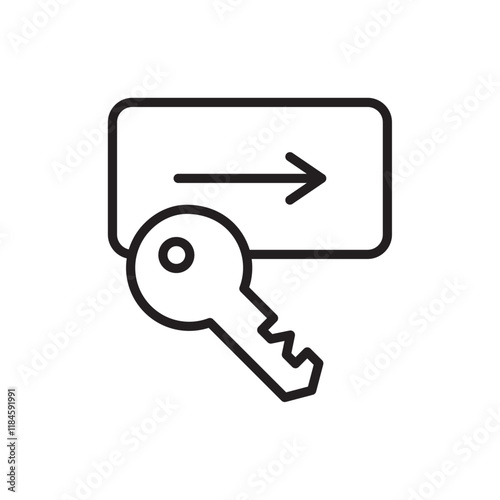 Keycard access icon Simple thin outline