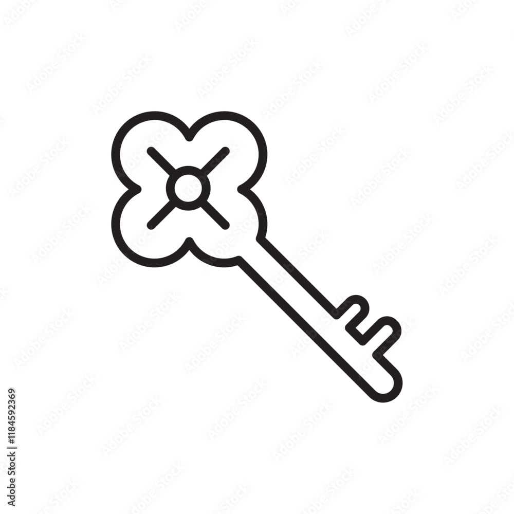 Magic Key icon Simple thin outline Magic Key icon Simple thin outline