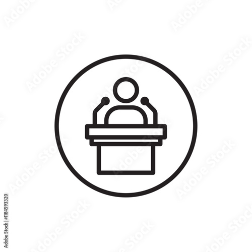 News presenter on TV Show icon Simple thin outline