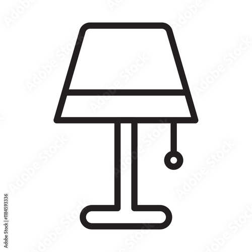 Night Bedside Lamp icon Simple thin outline