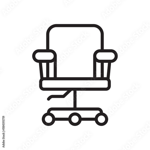 Office chair icon Simple thin outline