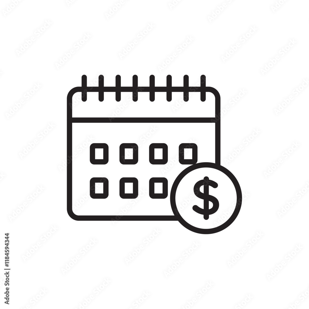 Payday icon Simple thin outline Payday icon Simple thin outline