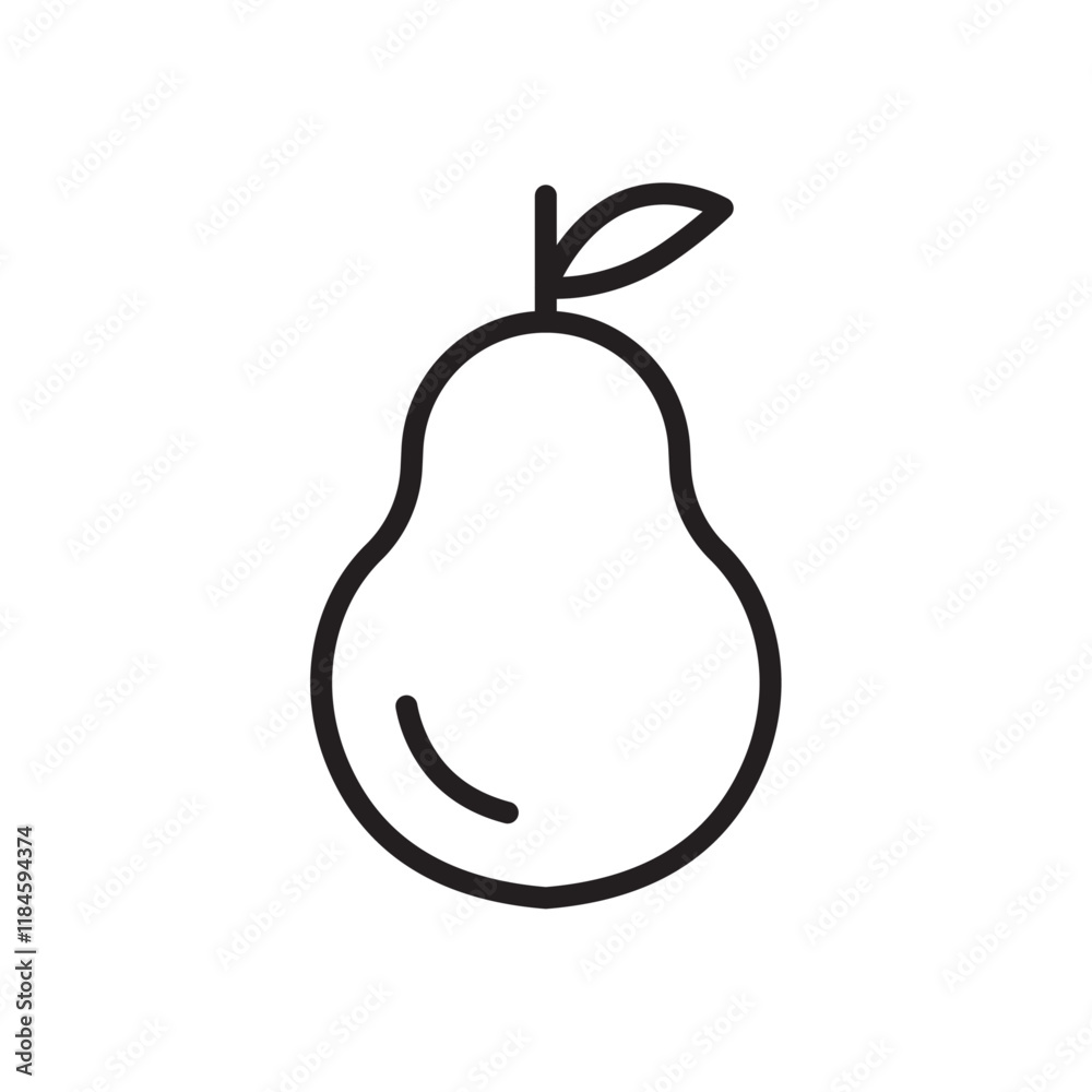 Pear icon Simple thin outline Pear icon Simple thin outline