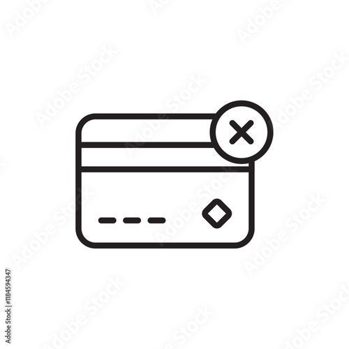 Payment cancel icon Simple thin outline