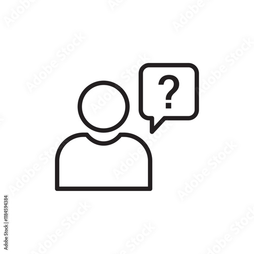 Person asking question icon Simple thin outline