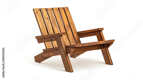 A wooden chair with a back and arm rests photo