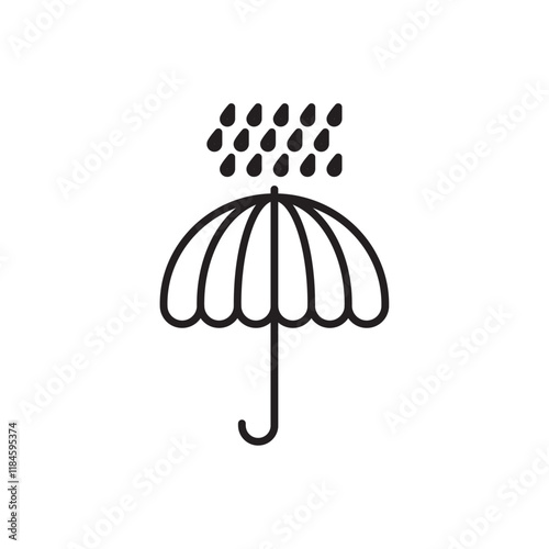 Rainy weather icon Simple thin outline