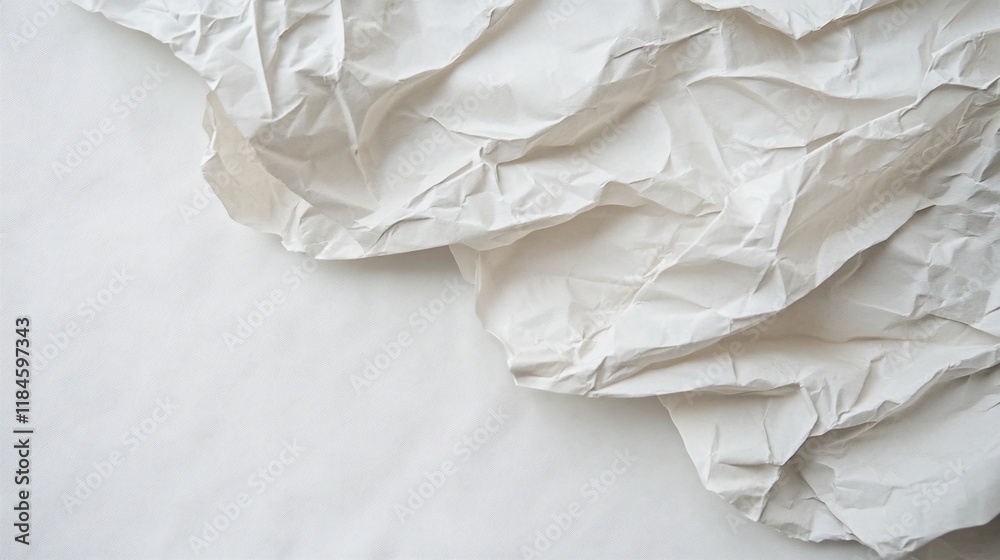 Obraz premium Crumpled white paper texture background. (1)