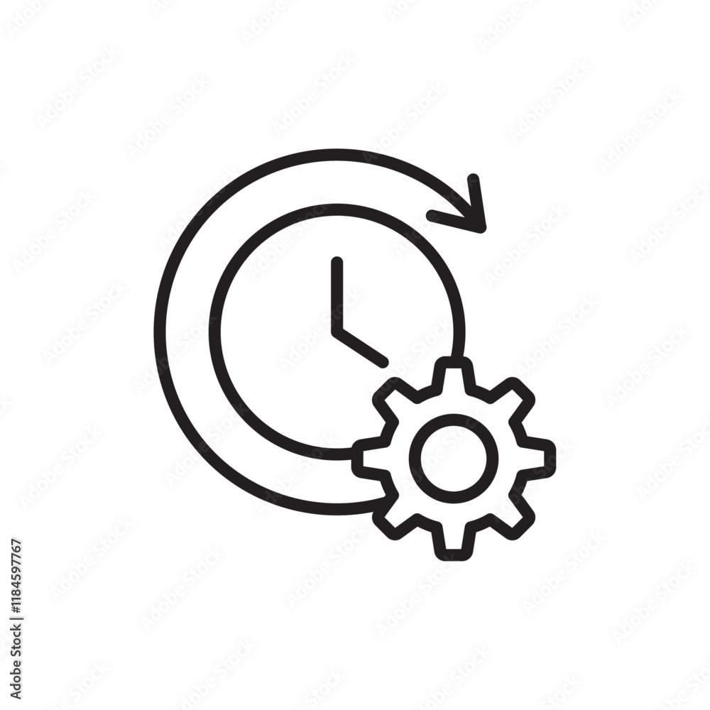 Time management icon Simple thin outline Time management icon Simple thin outline