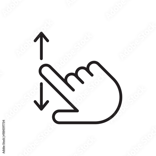 Swipe up and down icon Simple thin outline