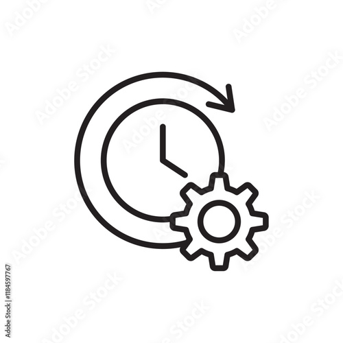 Time management icon Simple thin outline