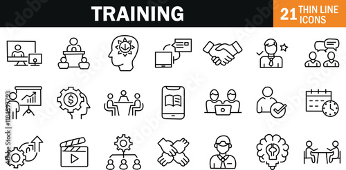 "Interactive Training Icon Representing Education, Skill Development, and Professional Growth"