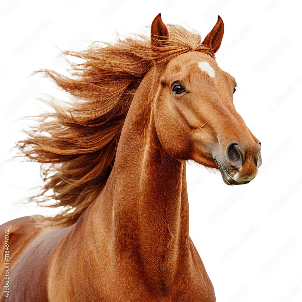 Obraz premium A Chestnut Horse with a Flowing Mane.
