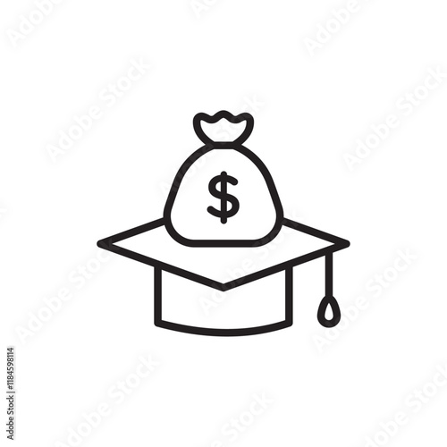 tuition fee icon Simple thin outline
