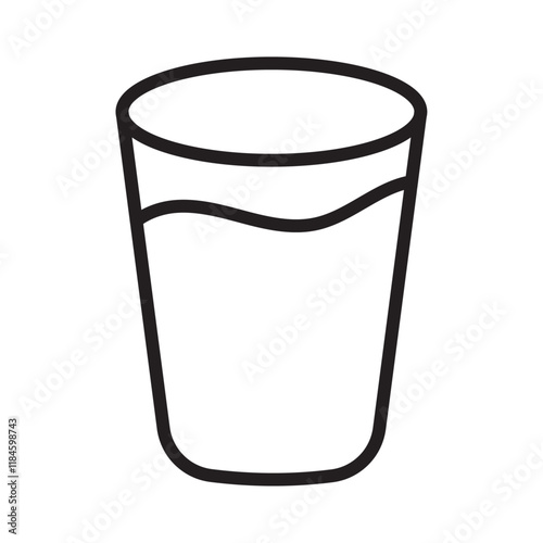 Water glass icon Simple thin outline